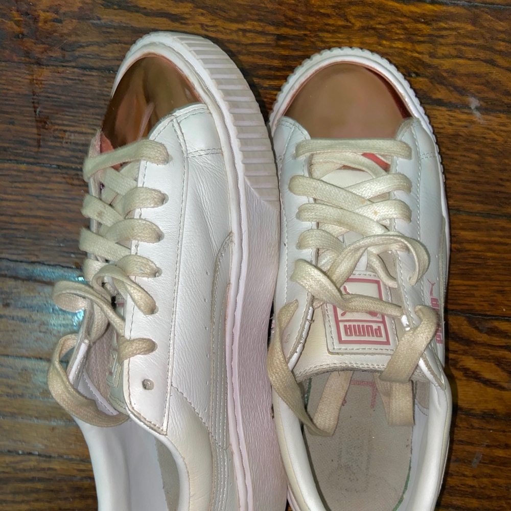 PUMA Platform Rose Gold Shell Toe Sneakers